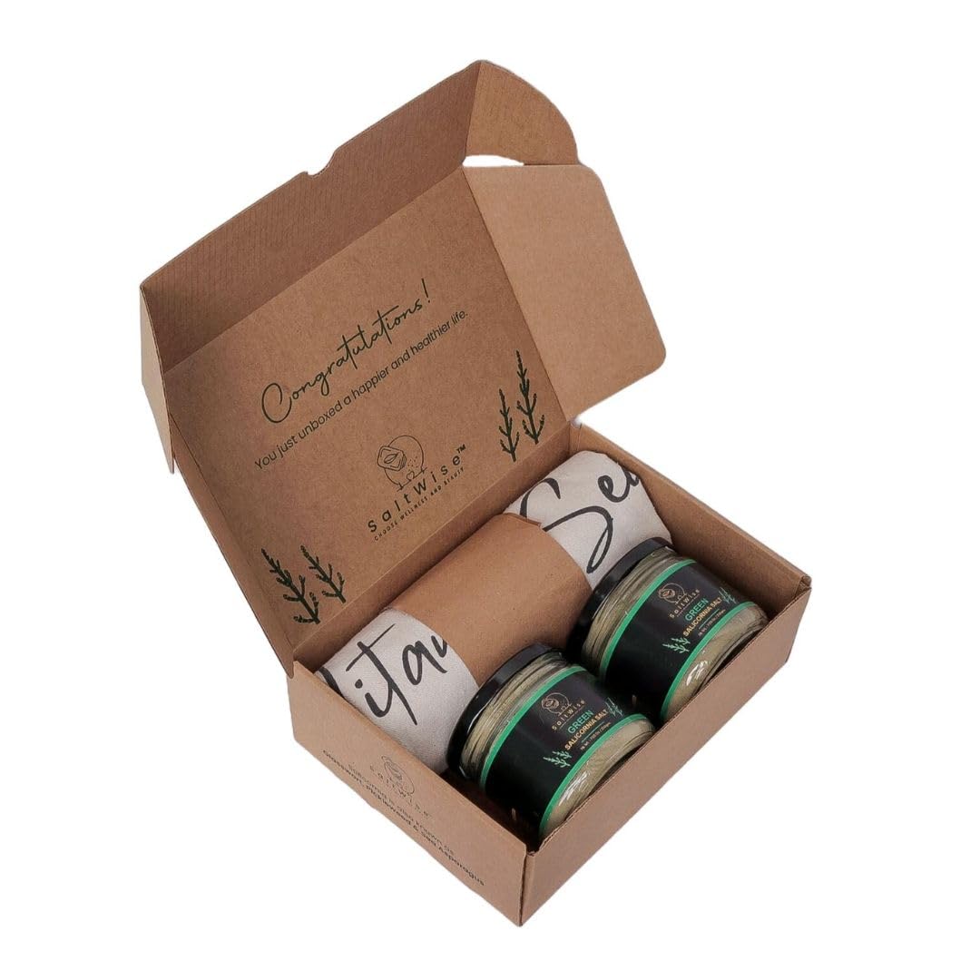Sale Verde Saltwise, Confezione Da 2 Barattoli Da Chef Gourmet – 50% Di Sodio In Meno, Sostituto Del Sale Vegetale, 100% Salicornia Disidratata (Fagioli Di Mare), Umami, Senza Additivi (14.10 Ounce)