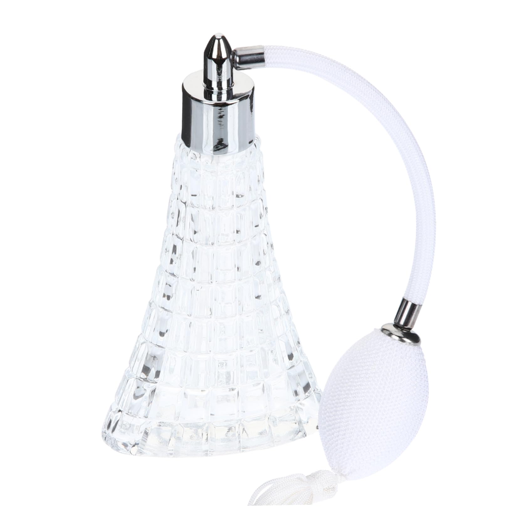 Botella de Perfume Recargable de Vidrio 70ml, Atomizador Portátil para Guardar Perfume y Loción, Diseño Retro Blanco para Viaje