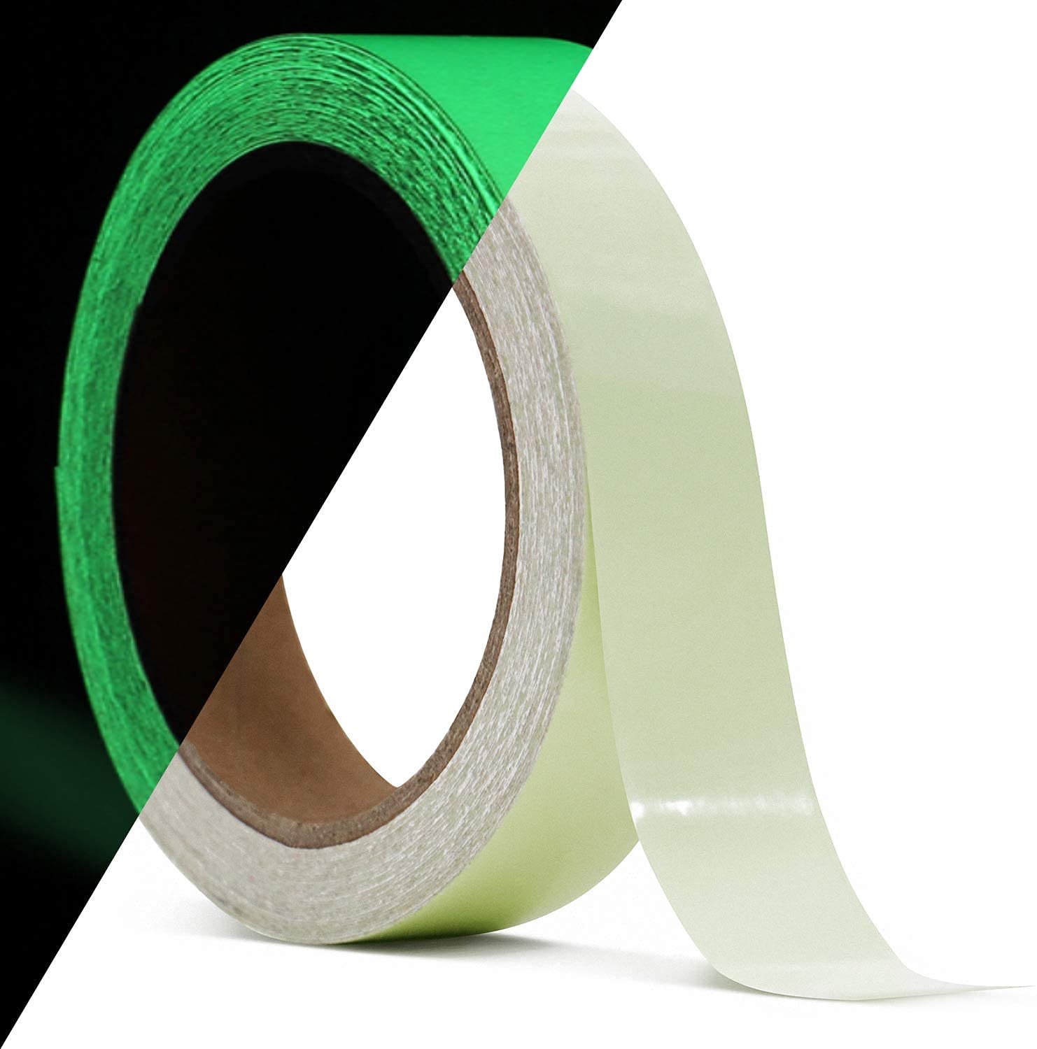 5Pack Glow in The Dark Tape, 2cm x 5m Waterproof Luminous Tape, Fluorescent Tape, Glow in Dark Markers, Can be Use at Stage, Stairs, Walls, Steps, Exits etc