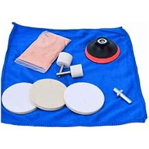 9Pcs/Set Glass Kit Multifunctional Deep Scratch Remover Car Polish Pad Cerium Oxide Polishing Powder Felt Polishing Wheel Set for Windscreen and Glass Repair