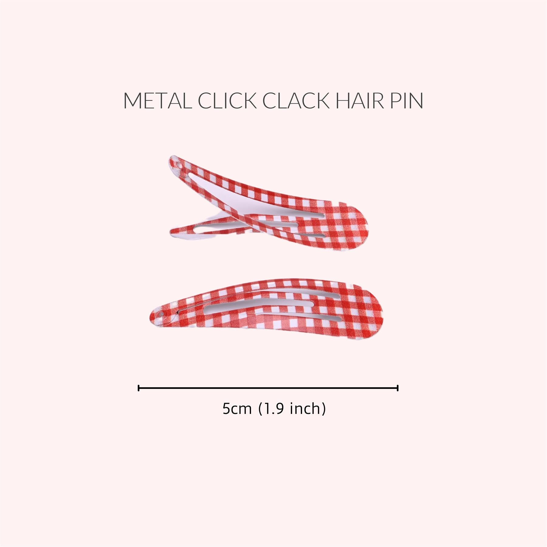 Basic Sense 38pcs Gingham Check Hair Accessories Set - Keep Her School Look Neat & Stylish (Snap Clips & Elastics), Red - Image 3