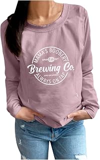 Camiseta de manga larga para mujer, elegante, de manga larga, cuello redondo, sin capucha, con cremallera, parte superior para mujer, cálido, jersey de gran tamaño, para deportes al aire