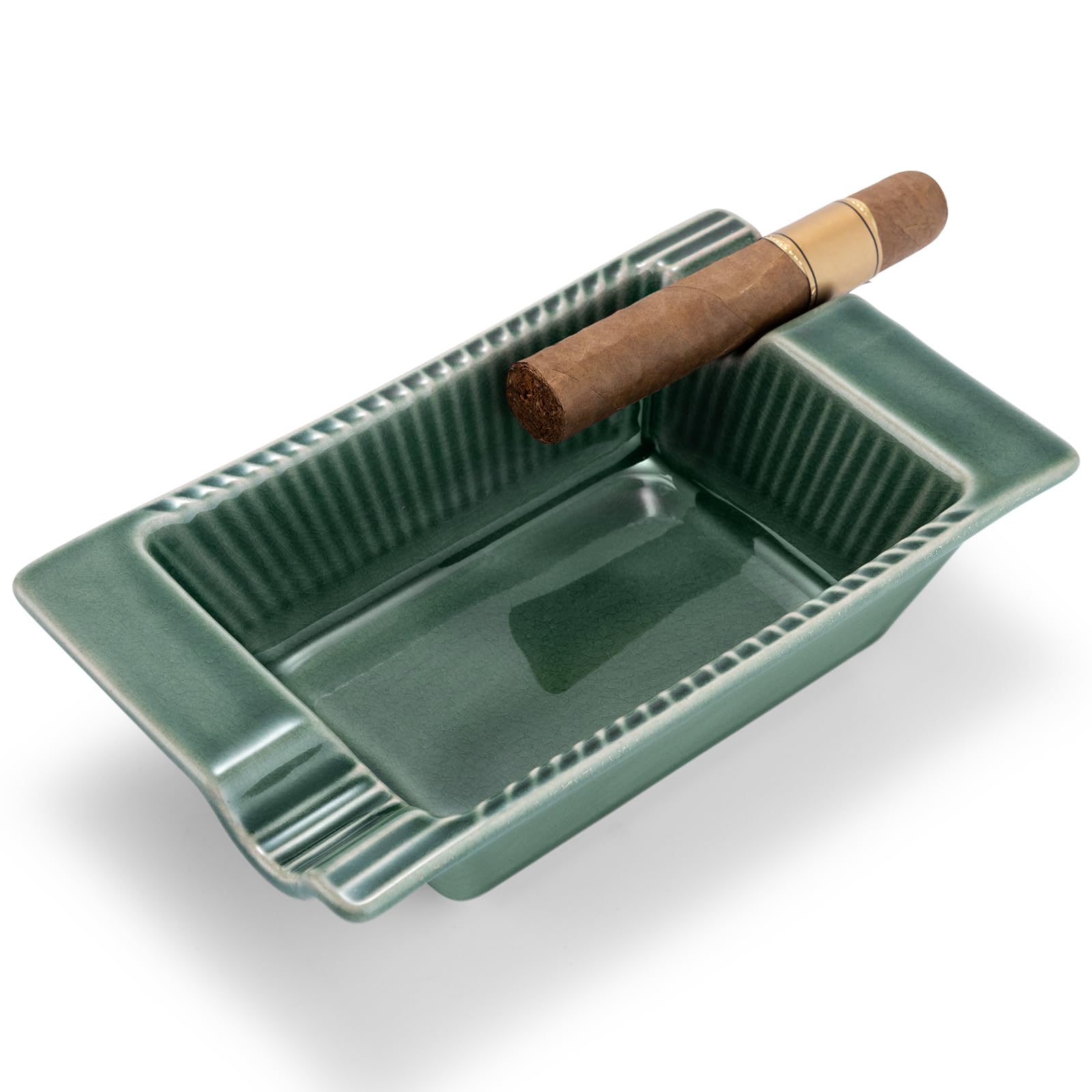 Cendrier à cigares céramique pour bureau, accessoire déco grand format homme