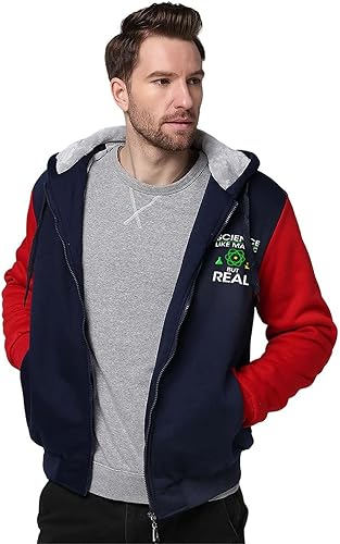 Science Like Magic But Real Men Hoodie Thick Full-Zip Hooded Fleece Sweatshirt Sherpa Lined Jackets