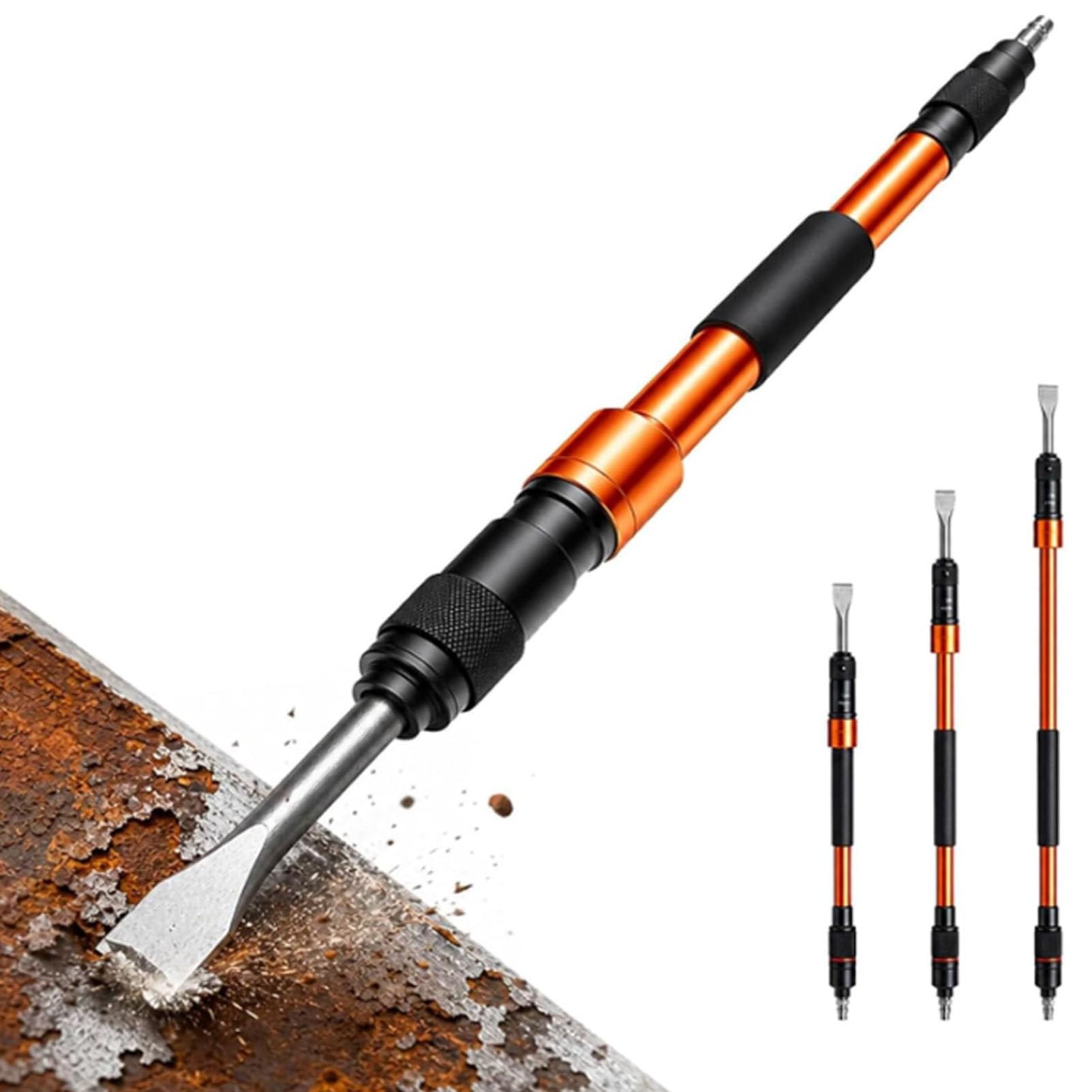 Martello Pneumatico a scalpello, utensile Industriale a Lunga Portata per disincrostazione, rimuovi-ruggine ad Aria (2200 Colpi/min), per Ponti navali e rimozione di Vernice e Scorie 74cm