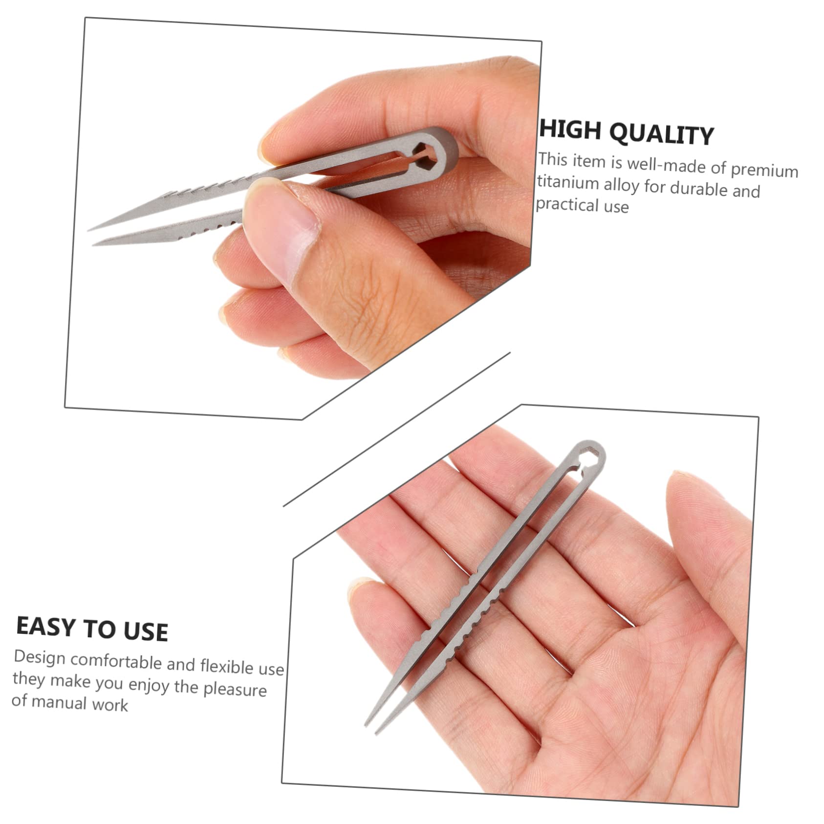 HOMSFOU 5pièces Pince à Épiler Titane Portable Pour Camping Et Survie Outil Mini Pratique Pour Retirer Les Échardes Et Manipuler Des Liquides Acides