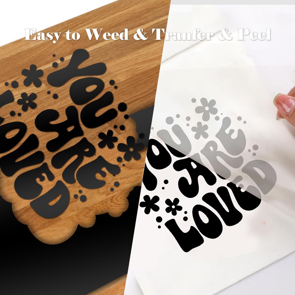 Smart Iron On per Cricut Joy, 2 rotoli di pellicola per plotter in tessuto bianco e nero 14 x 200 cm, pellicola flessibile per plotter in tessuto per stirare per T-shirt fai da te, felpe, stoffe