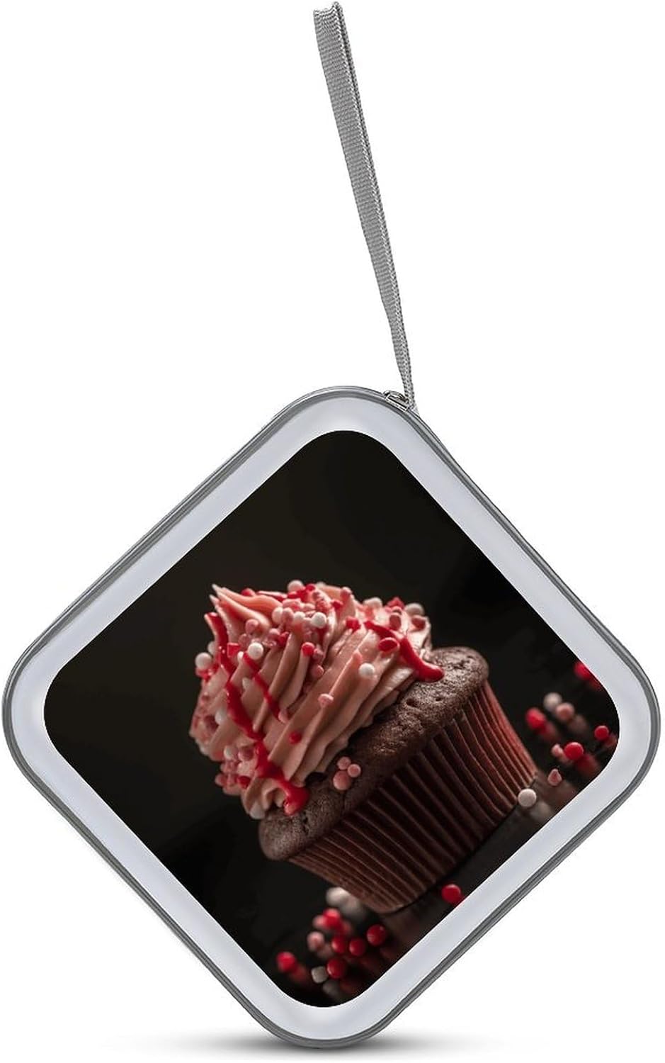 Valentine's Day Cupcakes CD Case 40 Capacity CD Holder Organizer Portable Zipper DVD Collection Storage Bag Compact Cases Storage Binder Plastic Holder Disc Car Home Travel image 3