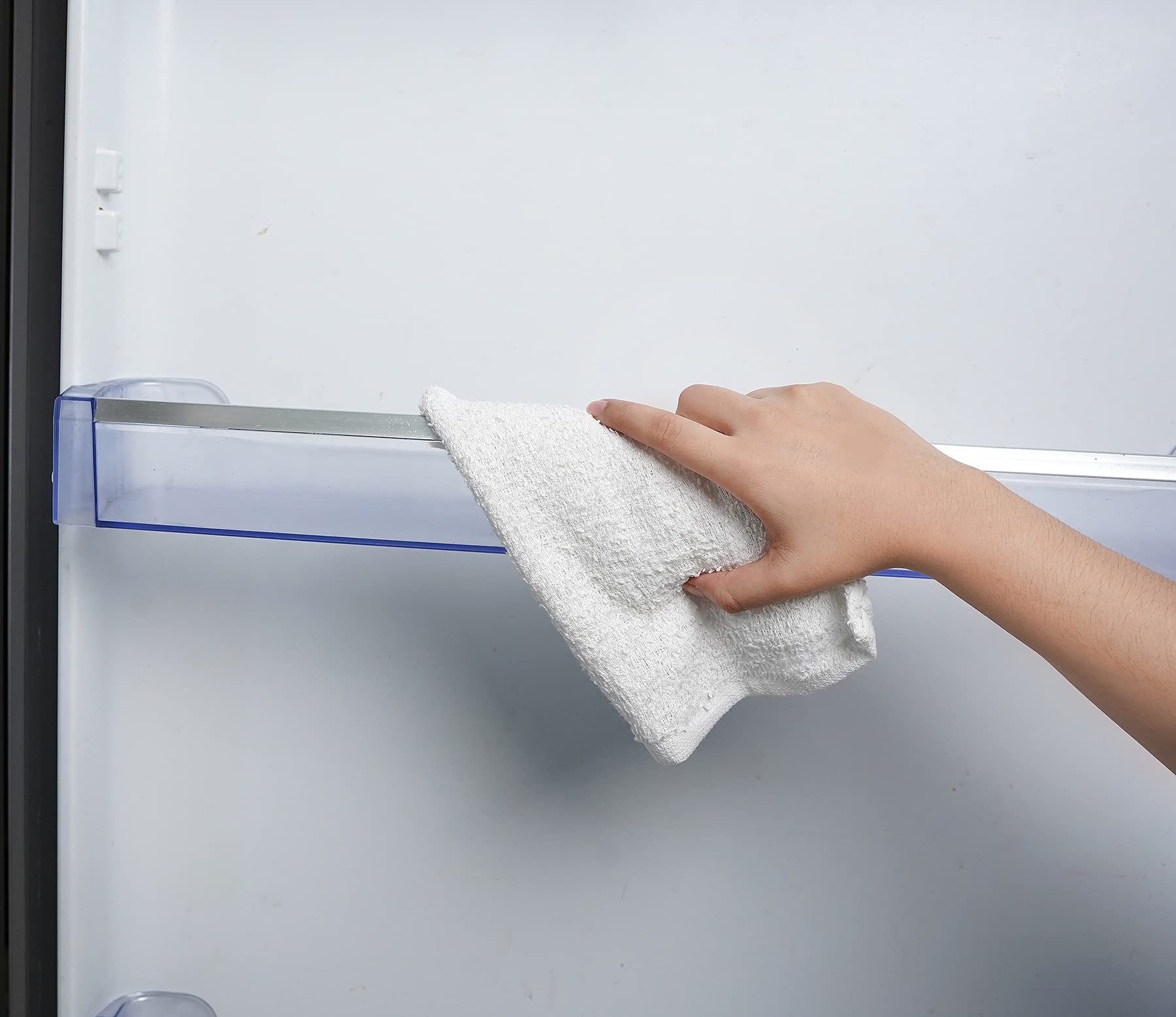 Strofinacci in spugna di cotone al 100%, bianchi, 35,6 x 43,2 cm, confezione da 60 pezzi, morbidi e grandi, per la pulizia, assorbenti, ad asciugatura rapida, multiuso, per ristoranti, negozi, stracci
