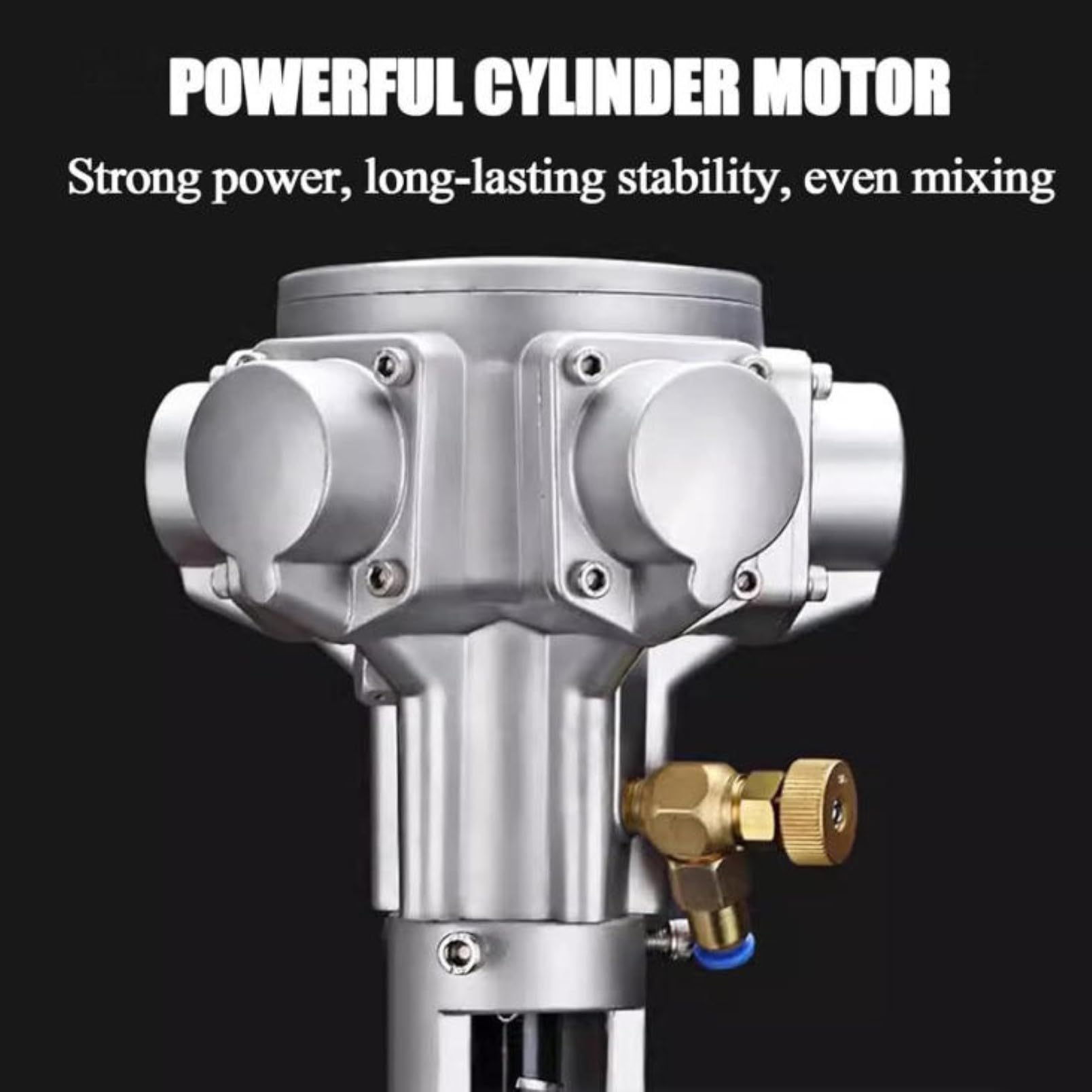 Mezclador de Pintura Neumático de 5 Galones, Velocidad Variable 0-4000 Rpm | Con Soporte Ajustable, Herramienta de Recubrimiento y Dispersión de Tinta Accionada Por Aire(silver)