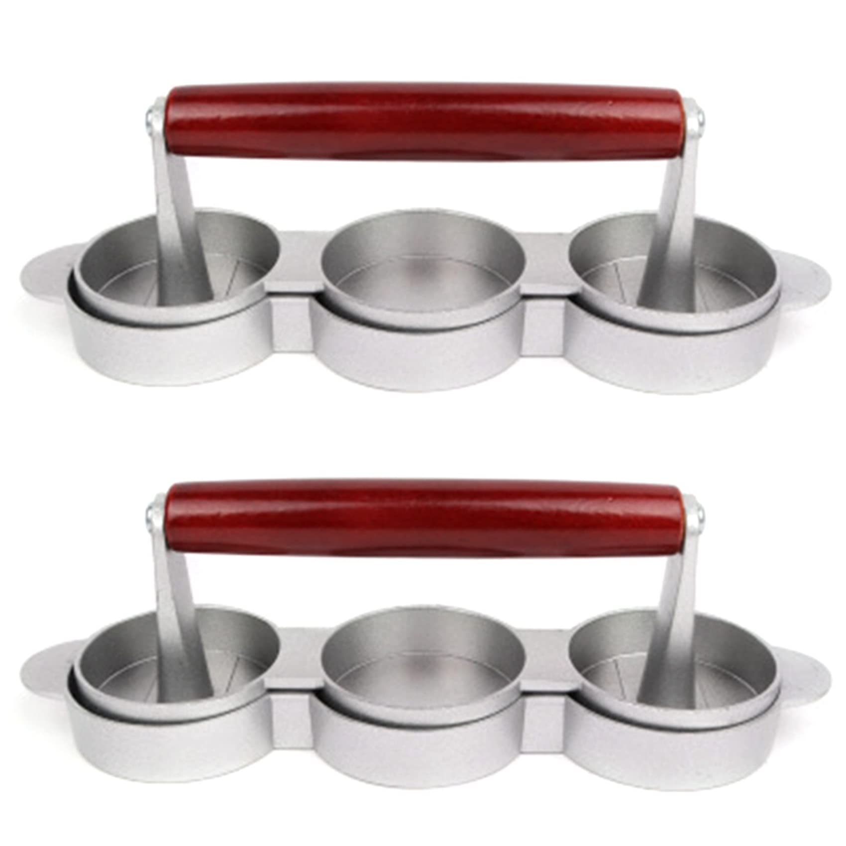 Hndhbfgrt 2X Mini Hamburger Presses Nonstick 3 Slot Small Burger Patties Press Triple Beef Burger Maker Mold Machine Meat Kitchen