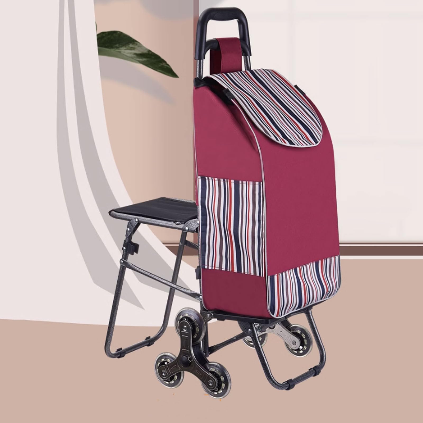 Este Carrito de Compras portátil para Subir escaleras es un Carrito de Compras Plegable de Gran Capacidad para el hogar, la Tienda o el Garaje.