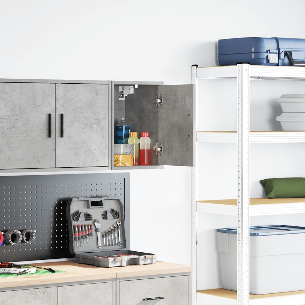 Armoire murale atelier et bureau gris béton pour optimiser le rangement