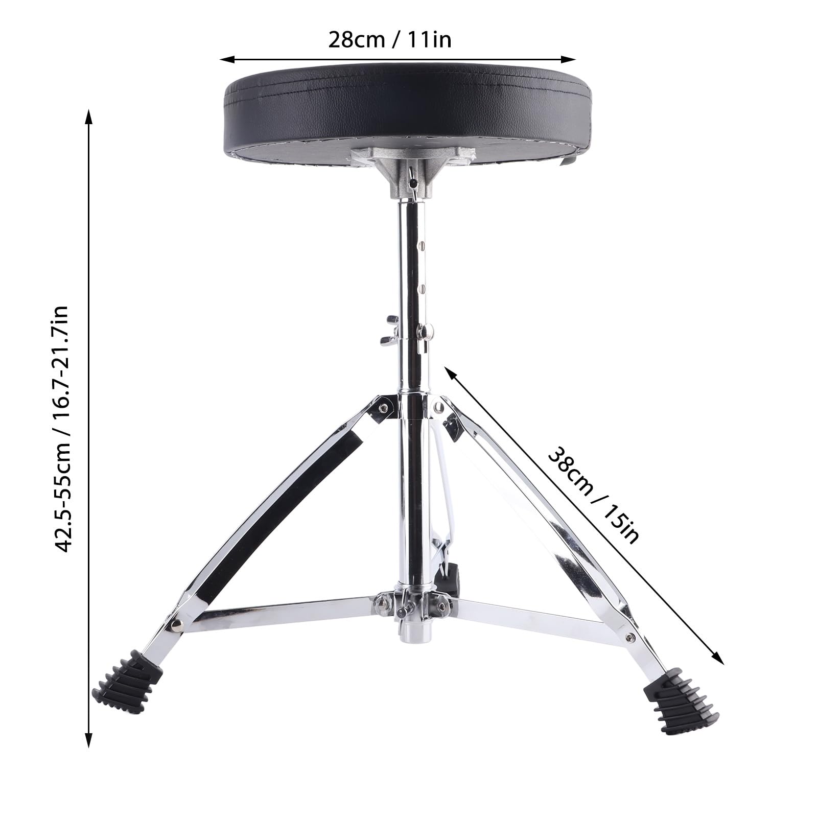 Eujgoov Taburete Plegable para Batería, Material de Aleación, Asiento Acolchado, Altura Ajustable de 16,7 a 21,7 Pulgadas, para Músicos Que Tocan Batería, Teclados y Guitarras