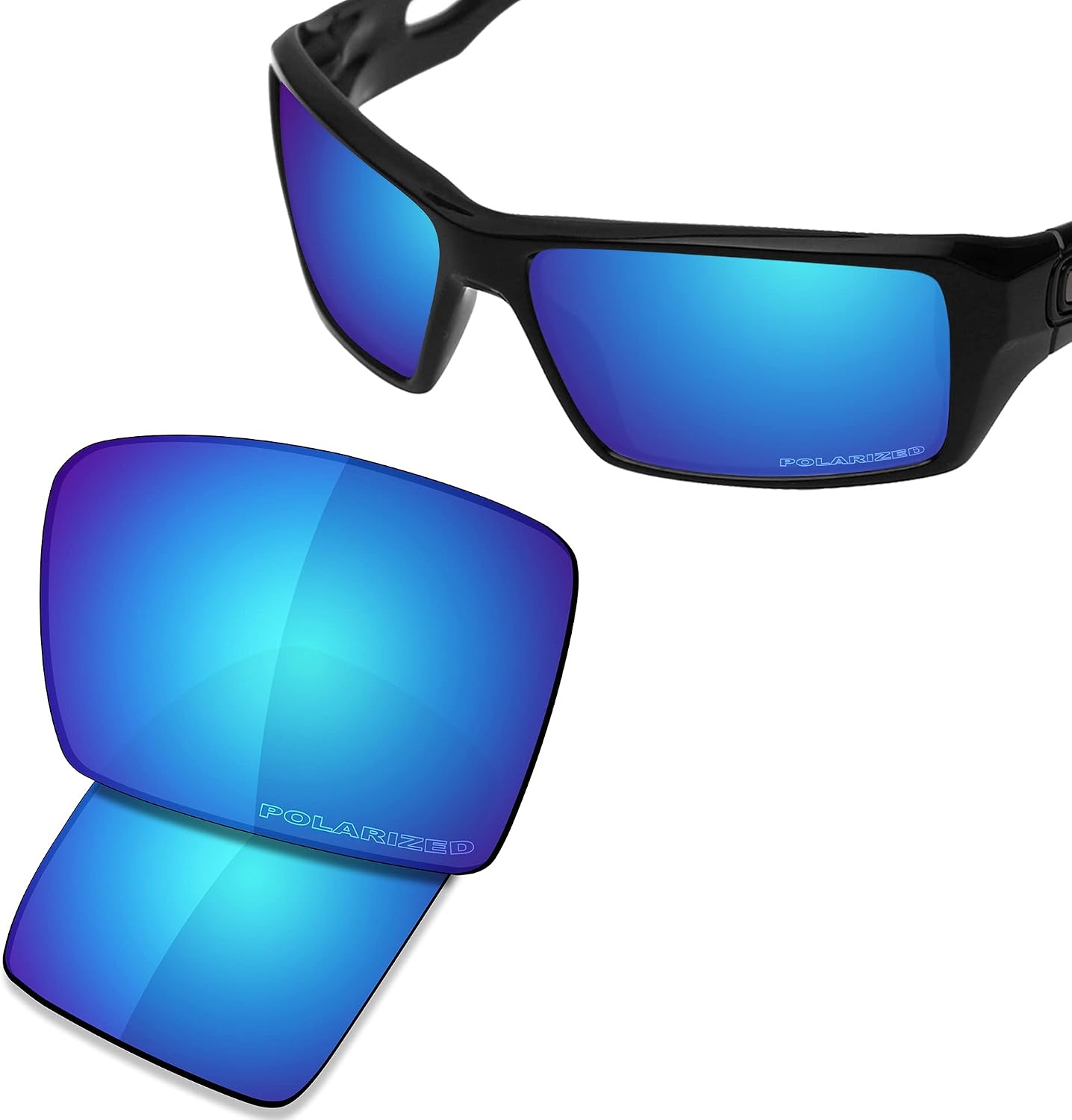 SAUCER Premium Replacement Lenses for Oakley Eyepatch 1 | 2 OO9136 Sunglasses High Definition - Glacier Blue Polarized