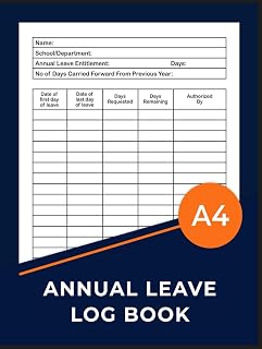 Annual Leave Tracker: Full-Time Staff Log Book For Tracking Annual Leave