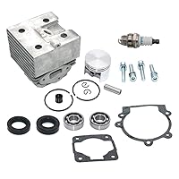 Vista 4 de Kit de pistón de cilindro Junta Bujía Rodamiento de bolas ranurado Junta de aguja de sello de aceite para soplador Stihl BR320 BR320L SR320 BR340