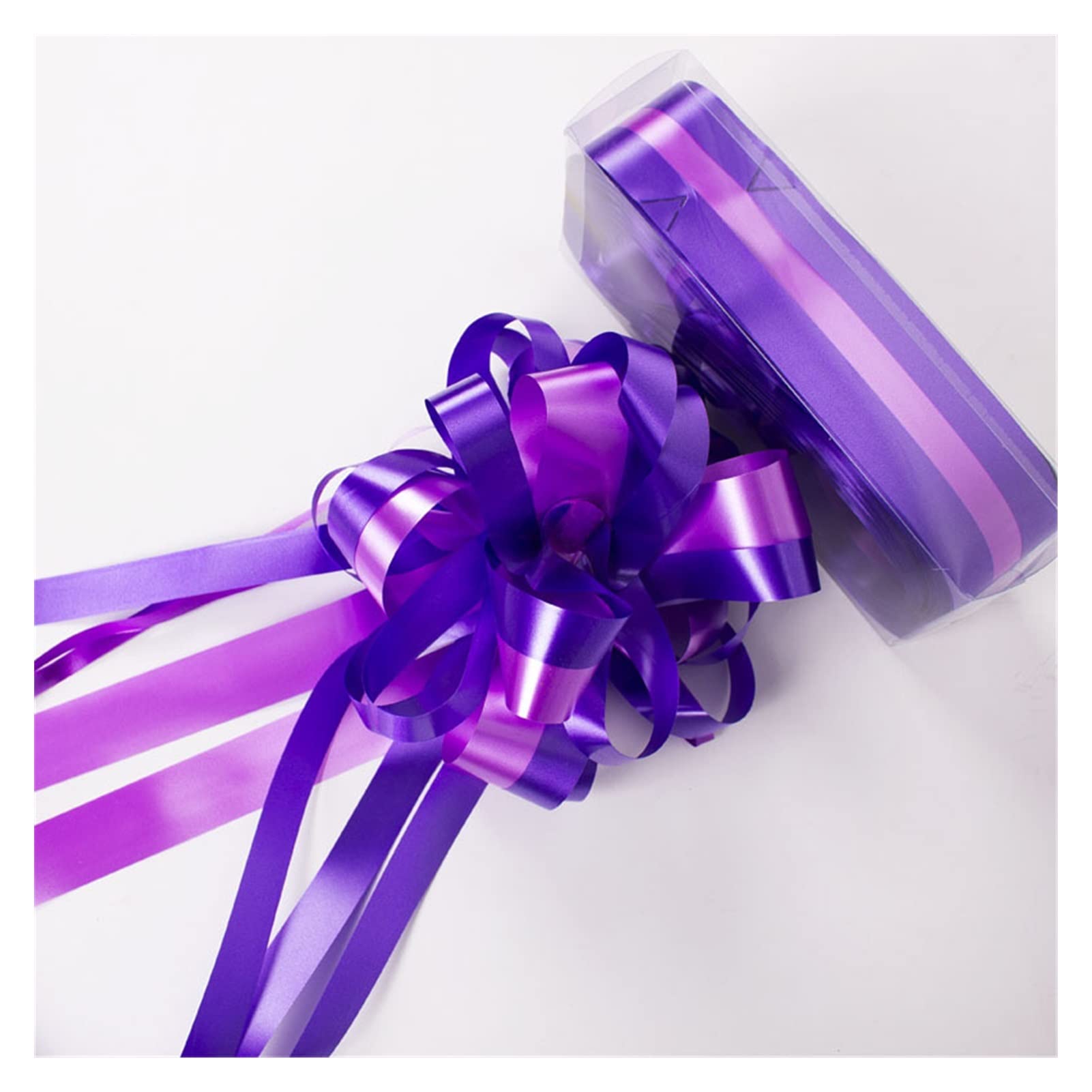 Kokarda samochodowa 10 sztuk wstążek do kokardki do pakowania kwiatów pakowanie prezentów romantyczny ślub urodziny wystrój domu ślub dekoracje samochodowe materiały(Dark Purple)