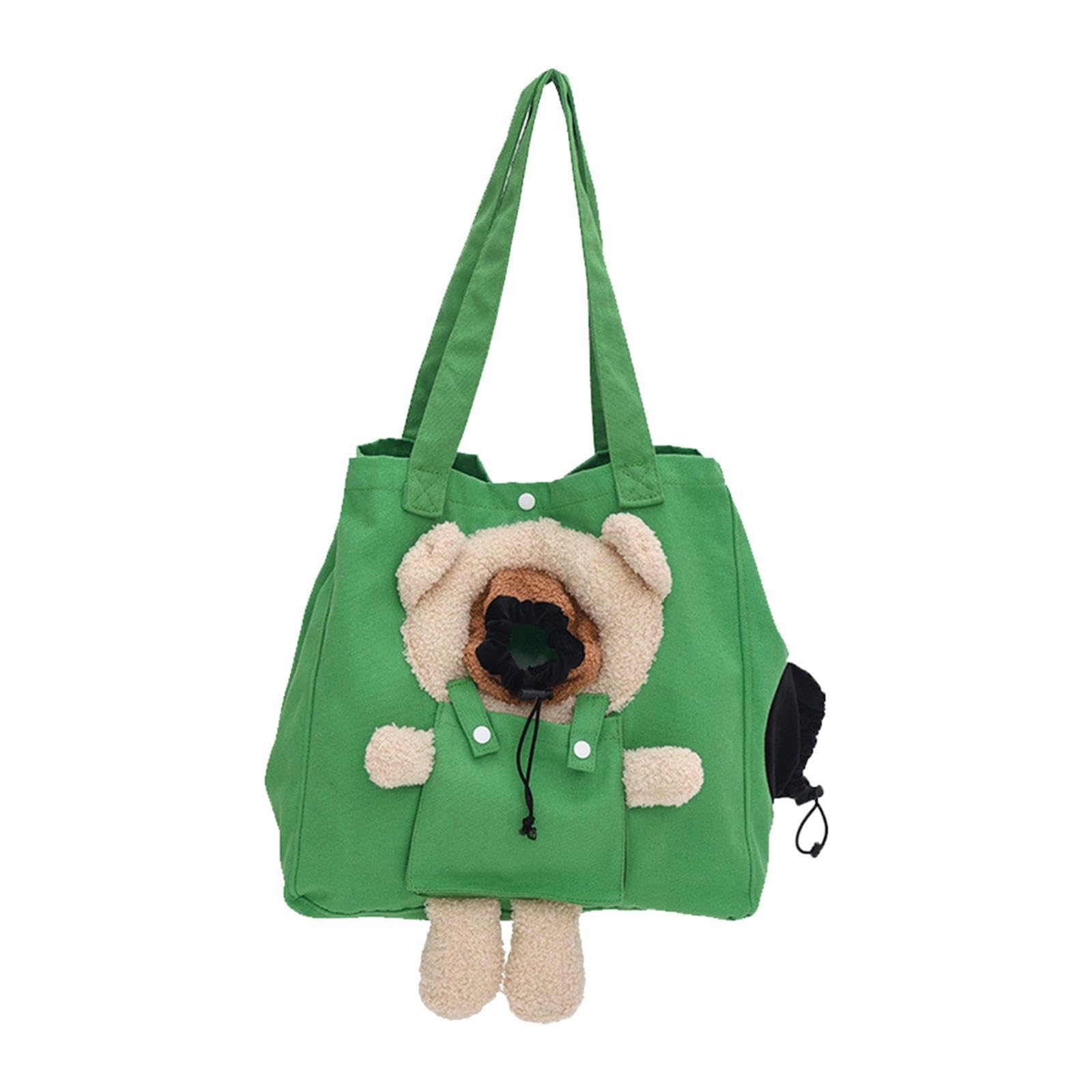 Sac de transport chat respirant en polyester vert idéal pour le confort en balade