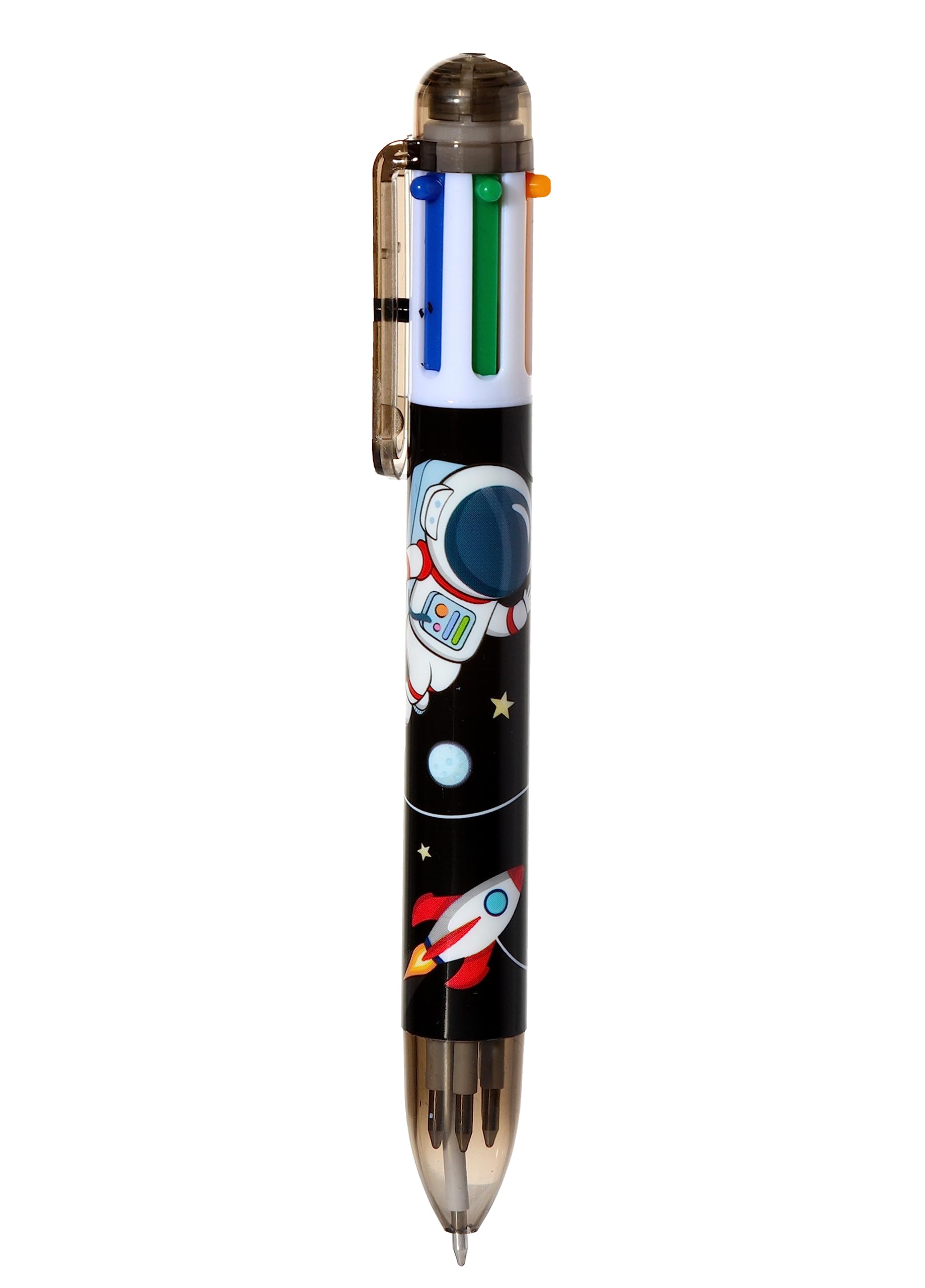 Puckator Hello Space Multi Colour Pen (6 Colours) - Great Gifts for Students From Teachers - Multicolour Pen - End of term Gifts for Pupils - Multi Coloured Pen as Class Gifts - Student Starter Pack