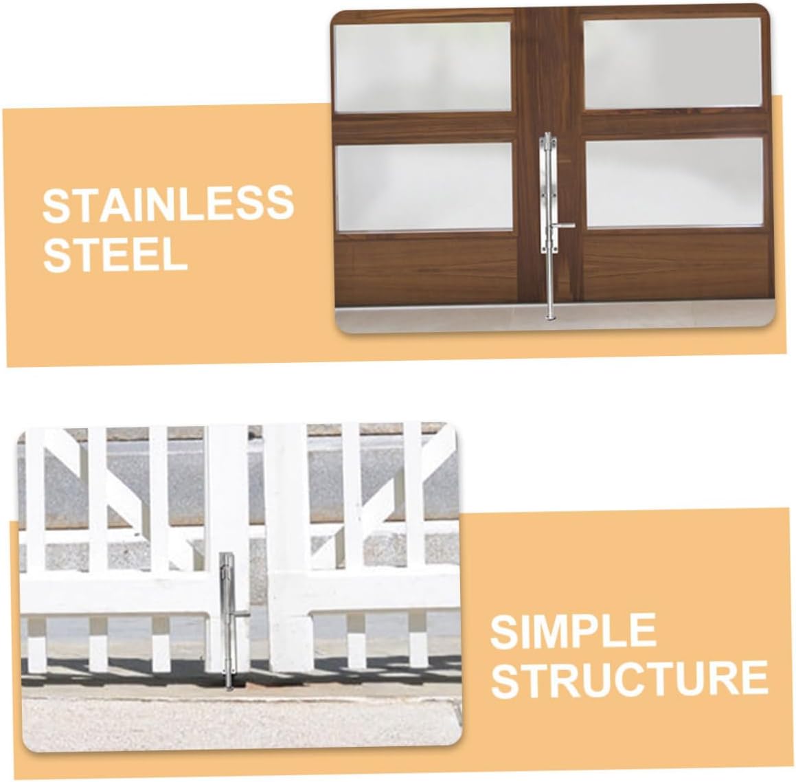 2pcs Robust Stainless Steel Latch Door Lock Bolt Easy Install Security for Homes