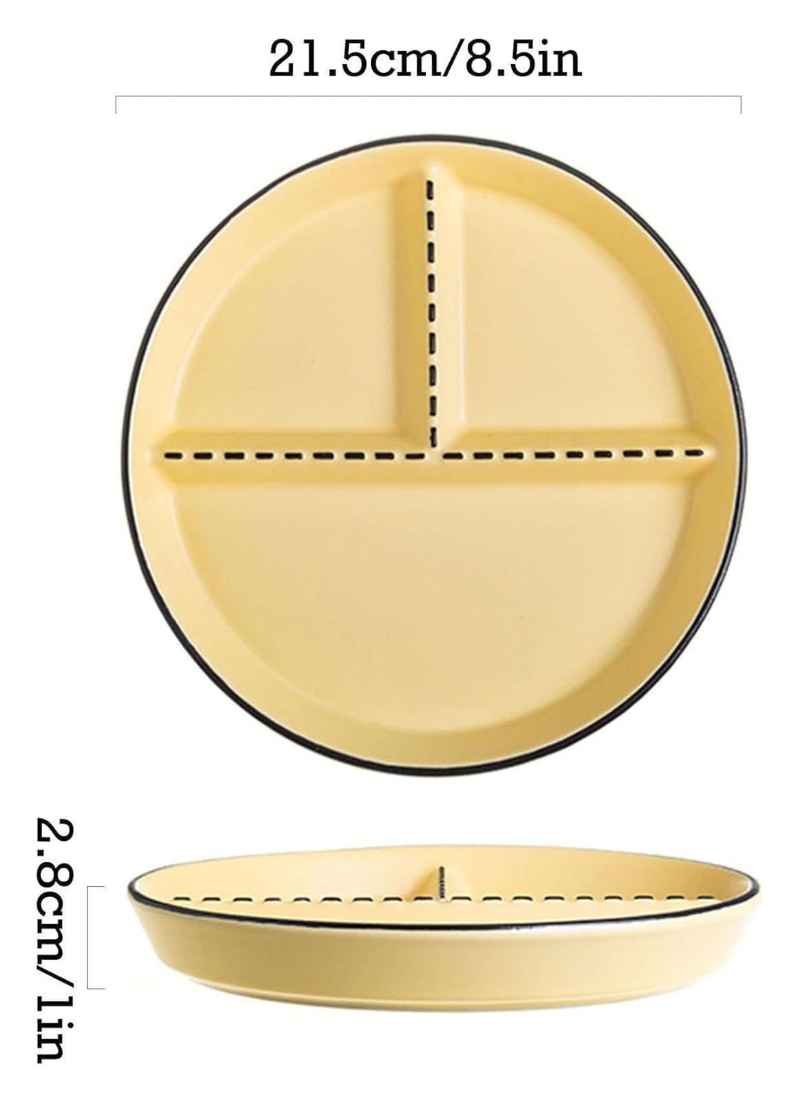 Assiettes plates rectangulaires en céramique avec compartiments pour adultes Vert