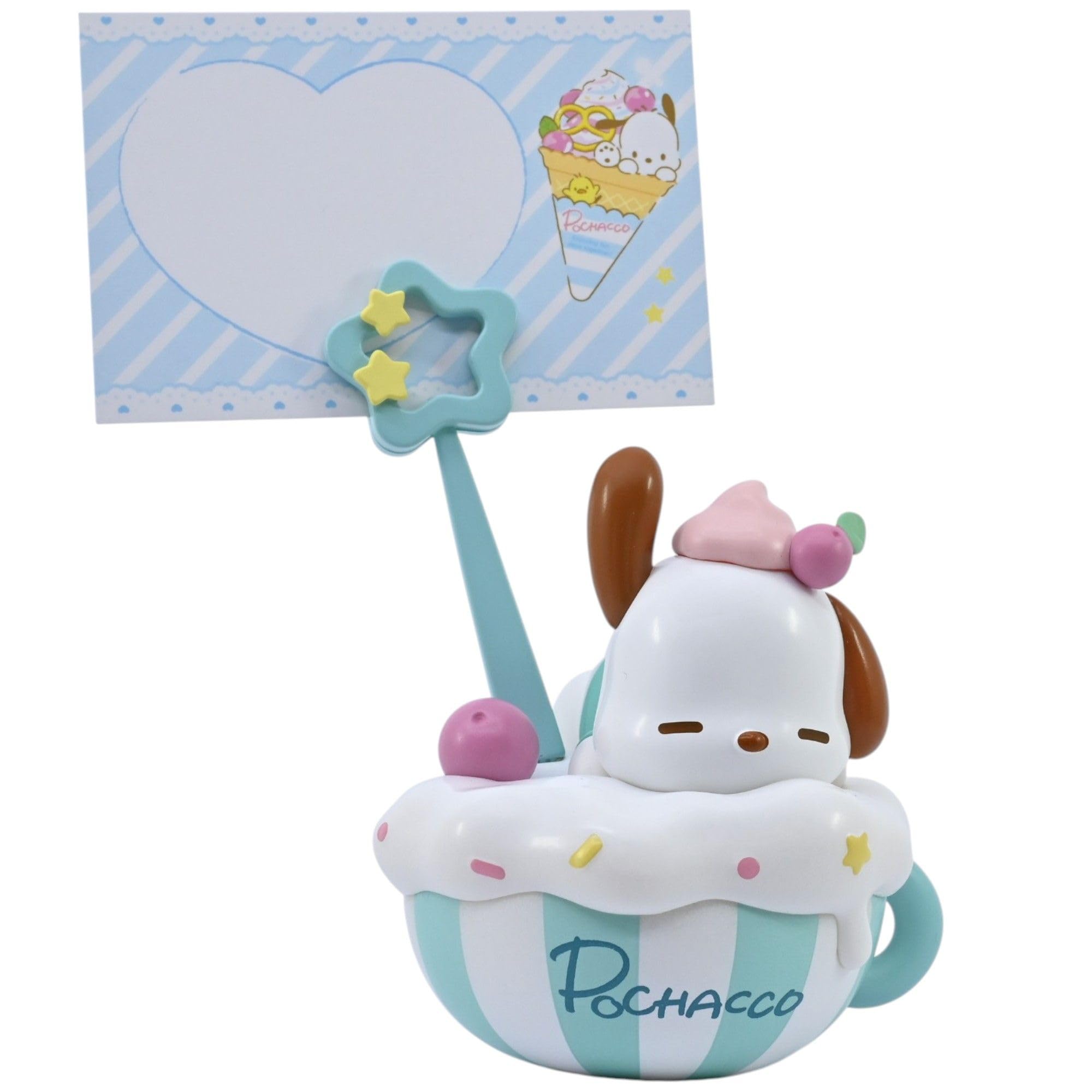 Yume Sanrio Pochacco Party Time Memo Stand – Cute Sanrio Desk Clip with Cappuccino Design | Anime Gifts for Girls & Sanrio Collectors