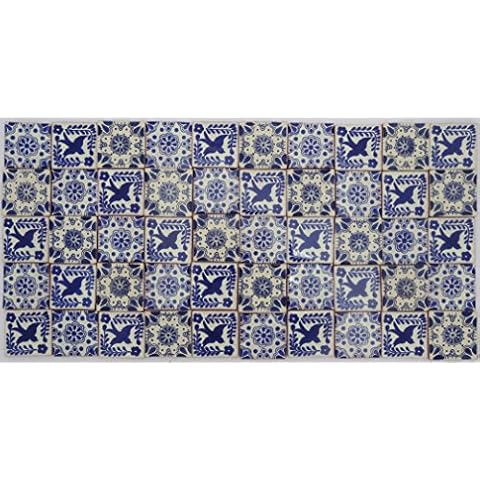 Pack de 50 Azulejos Mexicanos Artesanales de Talavera de 5cm Cover