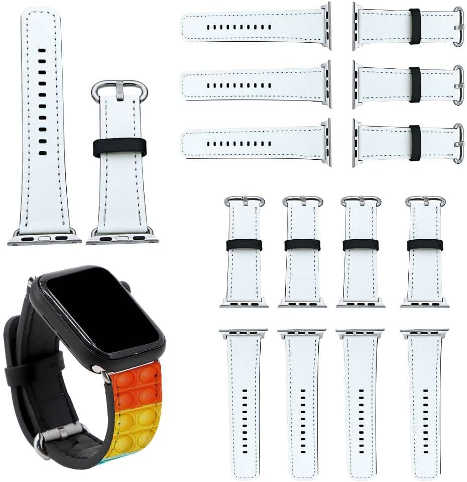INNOSUB USA Small/Large Sublimation Blank Watch Band (38-41mm) / (42-45mm), Compatible with Apple Smartwatch, DIY Custom Print, PU Leather, for Sublimation Printing