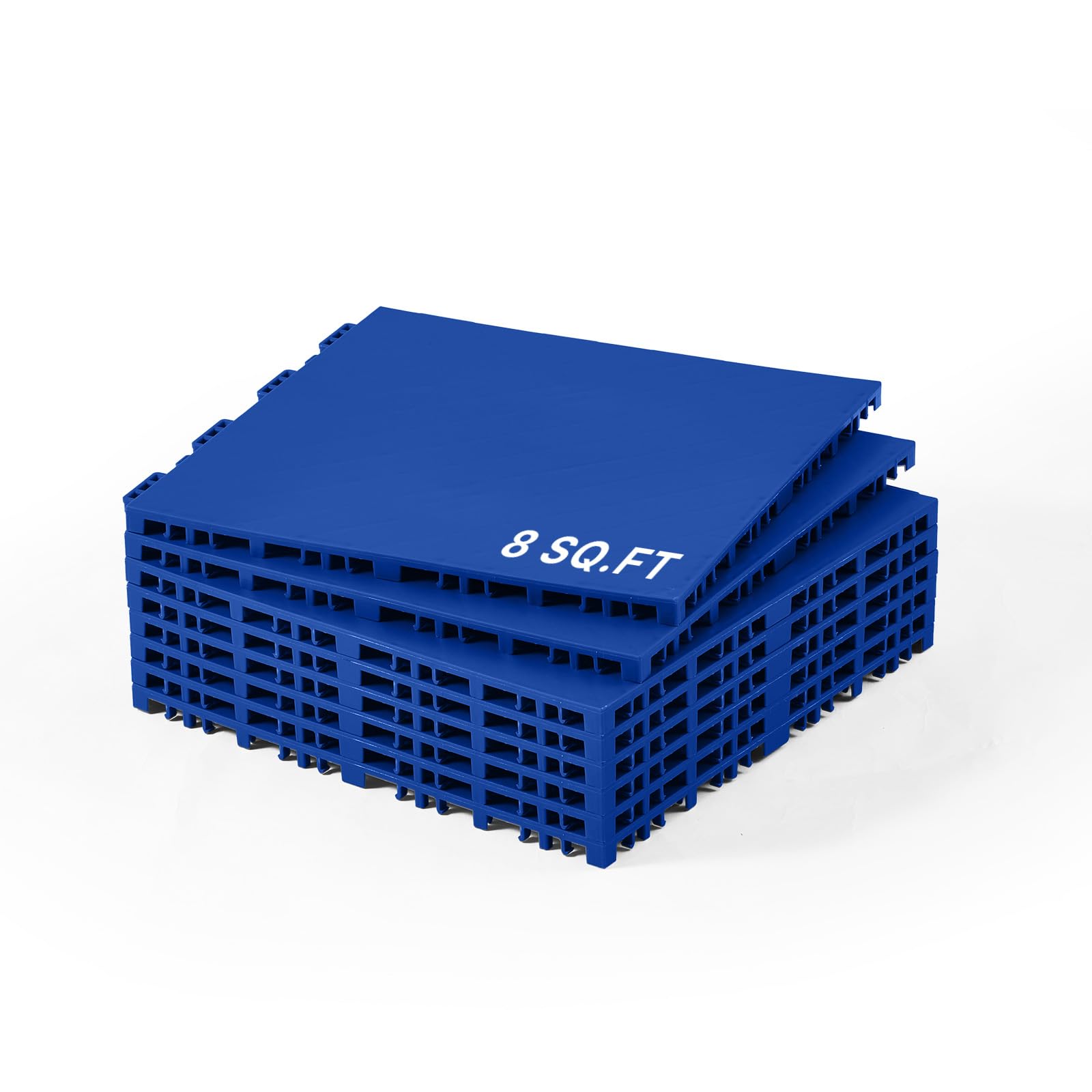 VEVOR Hockey-Bodenbelag – 315 × 315 × 16 mm, 8 Stück, blau, ineinandergreifende PP-Fliesen