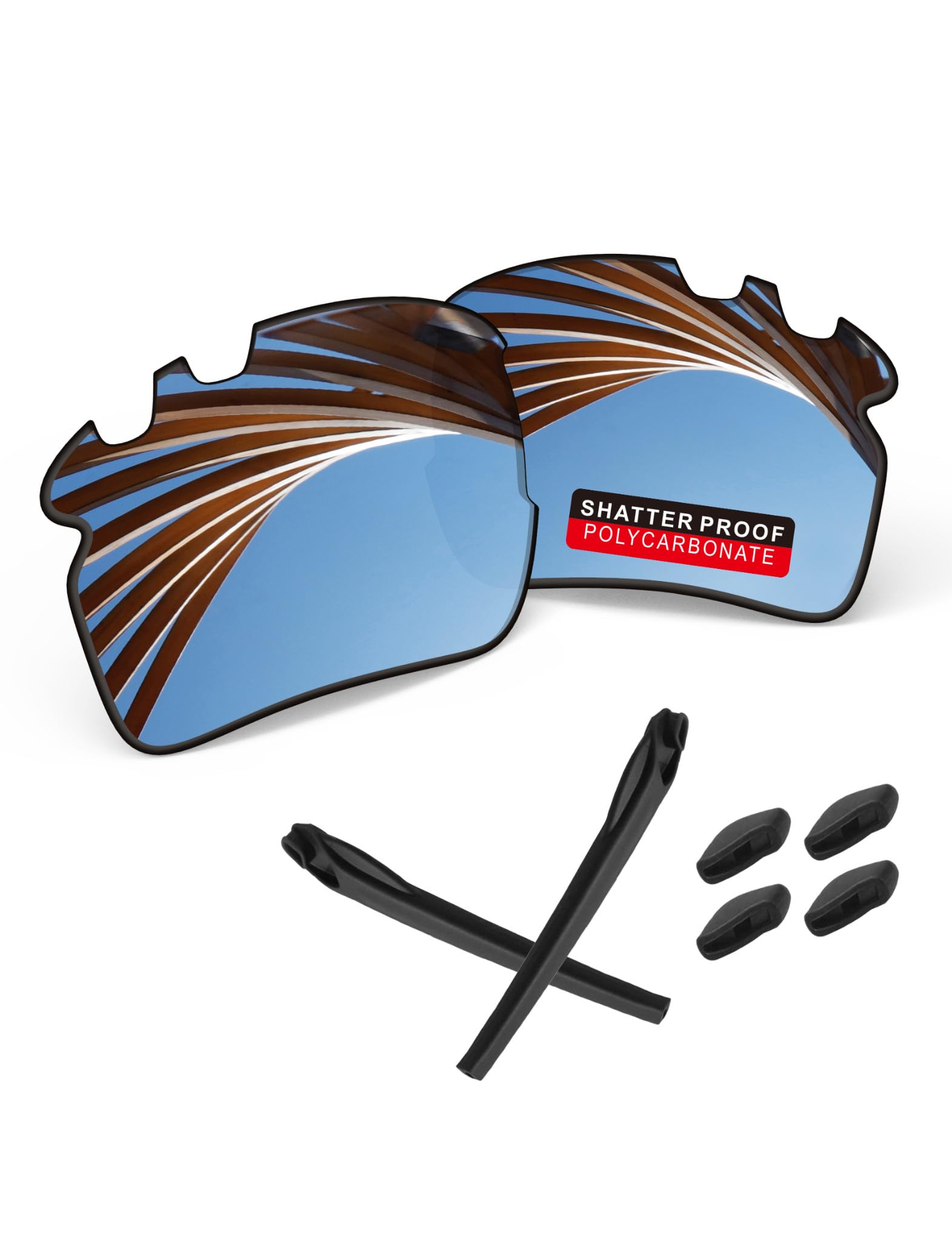 PRO+ Polycarbonate Replacement Lenses &amp; Rubber Kits for Oakley Flak 2.0 Series Sunglass