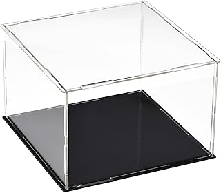sourcing map Acrylic Clear Display Case Box Dustproof Protection Showcase Cube Collectibles Show Box 15x15x10cm