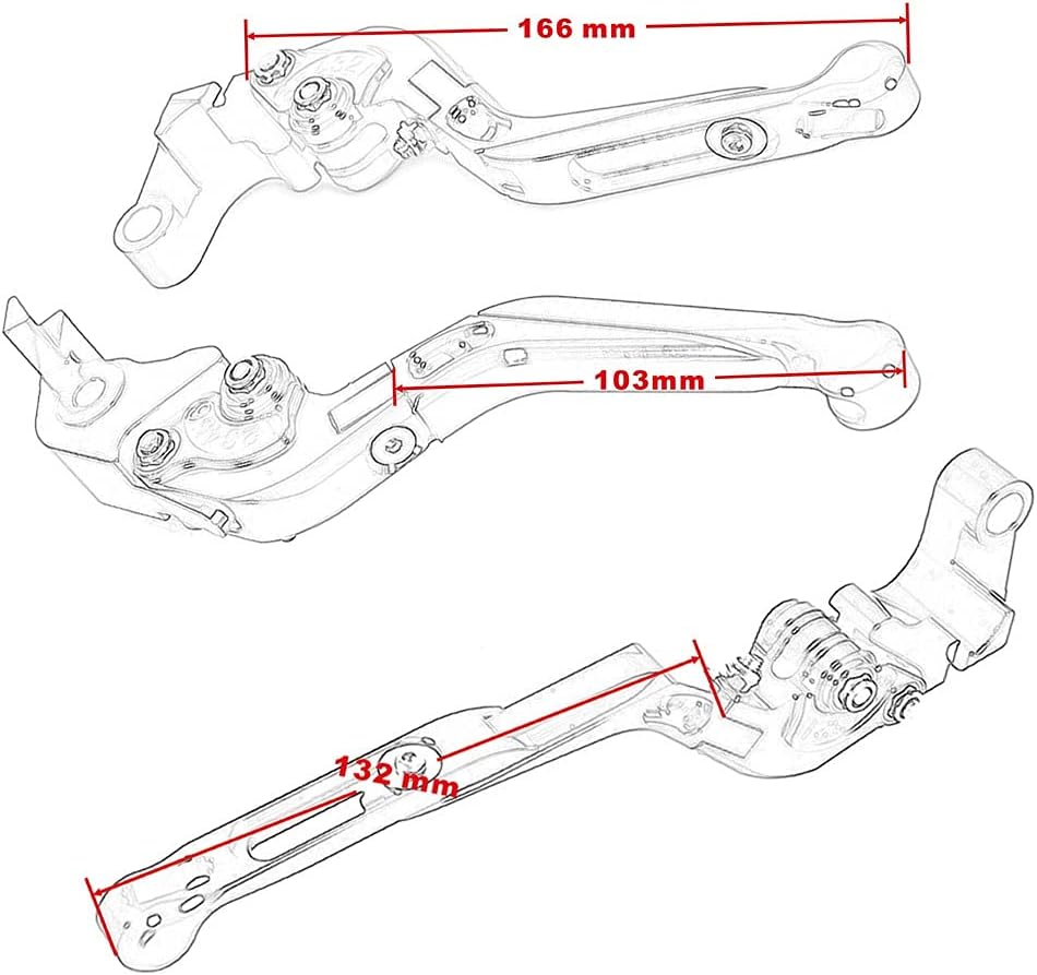 ブレーキレバー・セット オートバイハンドレバー調整可能な折りたたみ