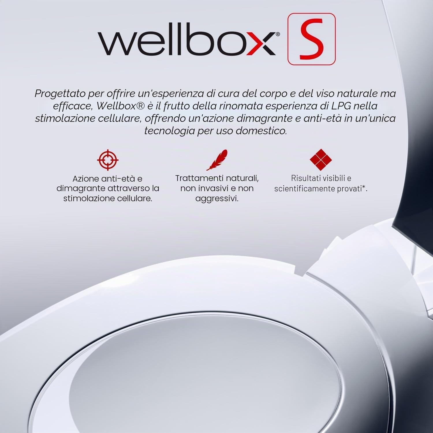 LPG - WELLBOX [S] - Apparecchiatura di Stimolazione Cellulare Anti-aging e Snellente - Metodo Provato e 100% Naturale - Bianco