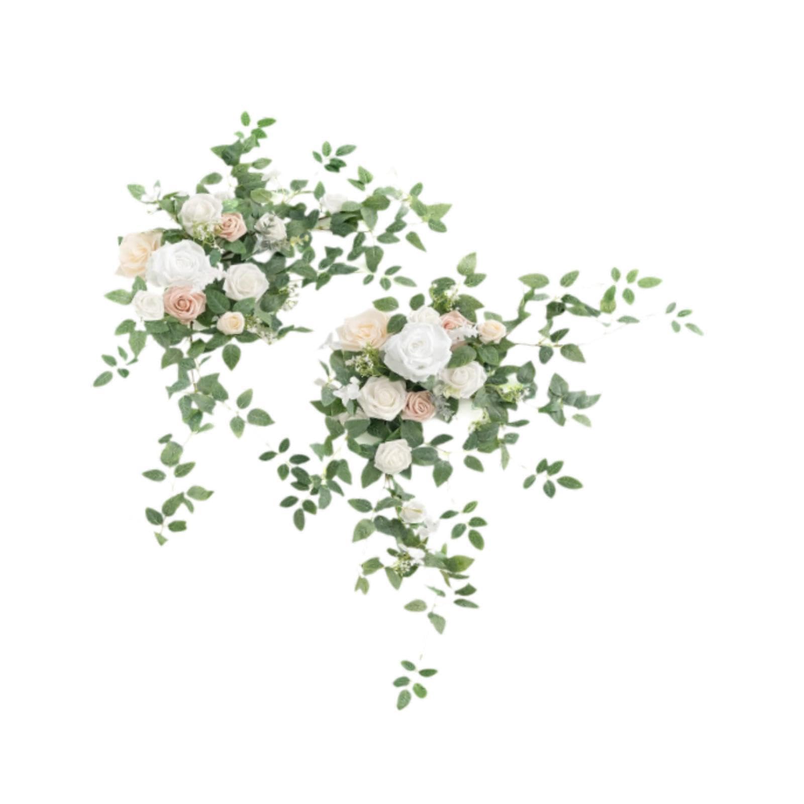 QUXVUIS Wedding Arch Flowers Striking Floral Swag Green Leaves Rustic Wedding Reception Backdrop Enhancing Decoration Arch Flowers Artificial Floral Swag