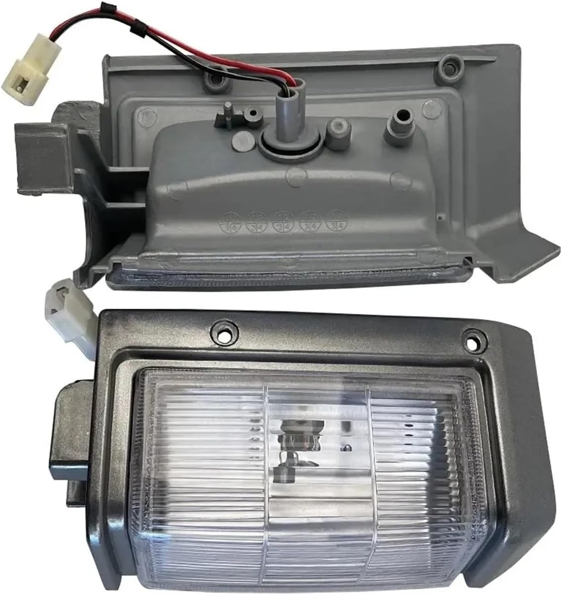 A Pair Car Front Turn Signal Light Corner Lamp Compatible with Nissan Terrano D21 1987 to 1995(Silver)