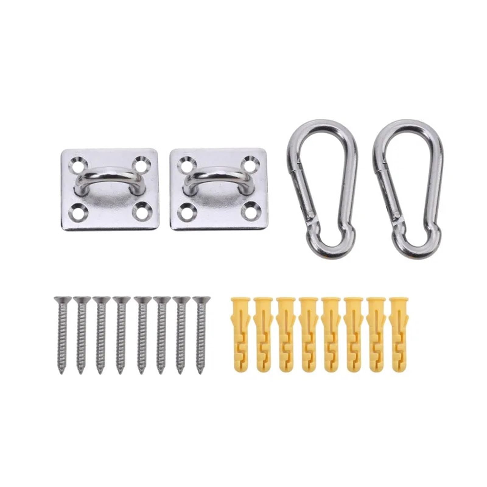 Ucygor Silvery M6 Eye Plate Stainless Steel Pad Eye Plate Staple Ring Hook Loop Sail Shade Hardware For Wall Ceiling Hammock For Wall Ceiling Hanging(Silvery M6)