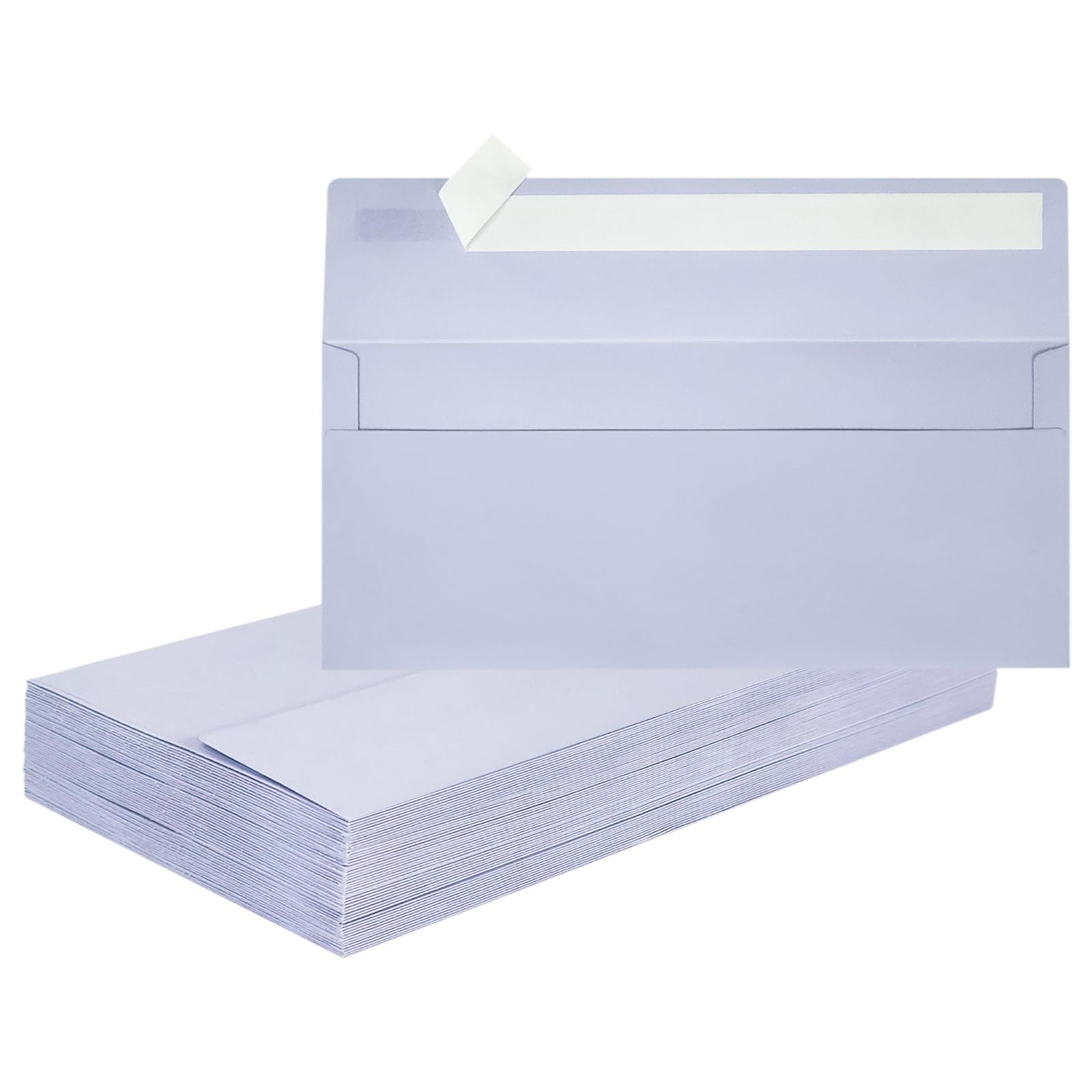50 Pcs #10 Light Purple Envelopes Letter Size Self Seal, Business Envelopes