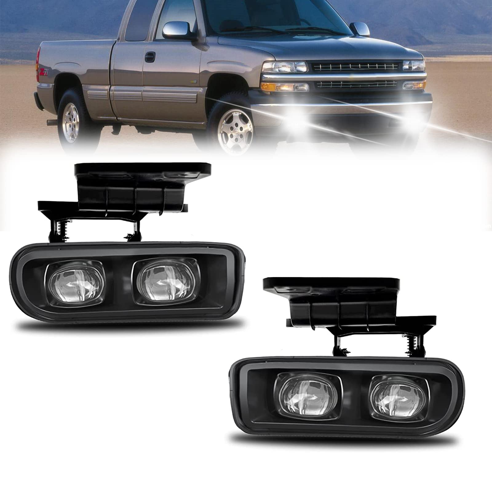 Amazon | LED フォグライト 1999-2002 シボレー シルバラード 1500 