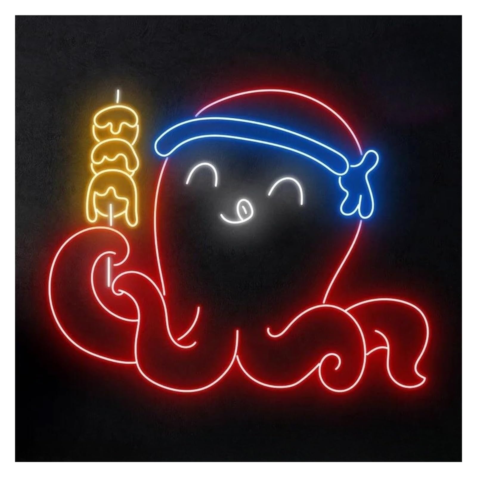 LEMST Sign Lamp Octopus Dumpling Neon Sign Takoyaki Sign Japanese Takoyaki Restaurant Wall Squid Ball Store Wall Art Decor 38cmx27cm