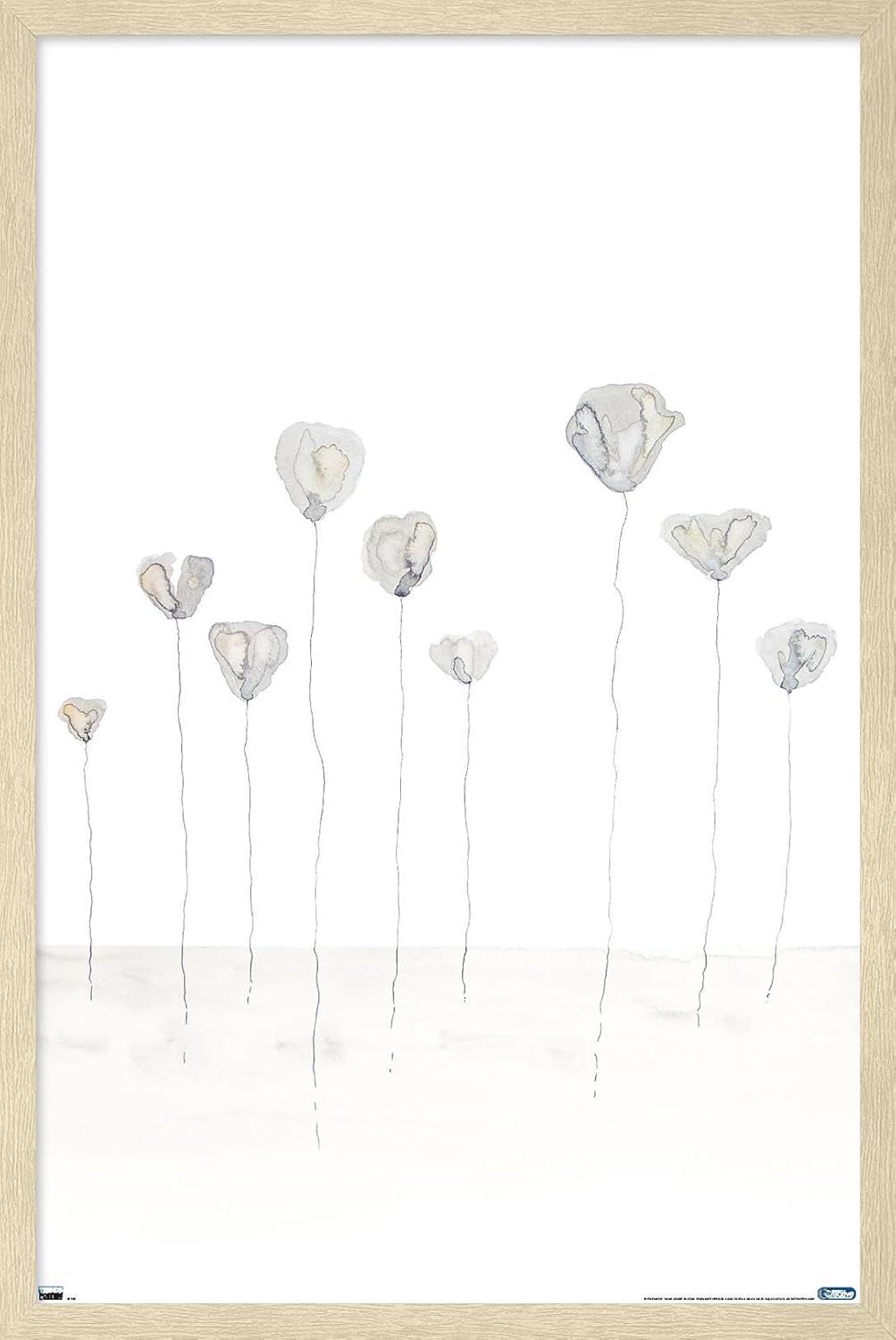 Trends International Reinders-Flowers Wall Poster with Magnetic Frame, 22.375" x 34", Print and Black Hanger Bundle