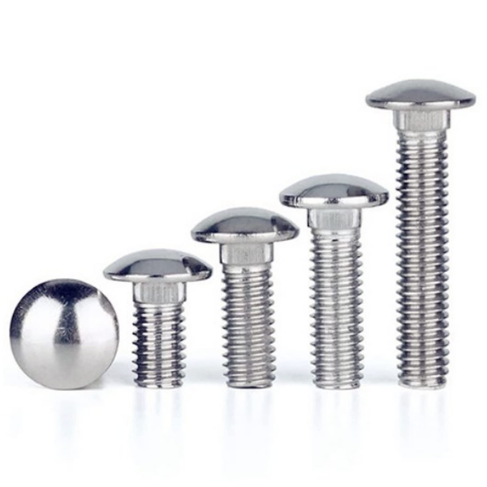 MultiScrew M12 (12mm) Carriage Bolt Cup Square A2 Stainless Steel (Fully Threaded) Dome Mushroom Head DIN 603 Corrosion Resistant (25, M12 x 40mm)