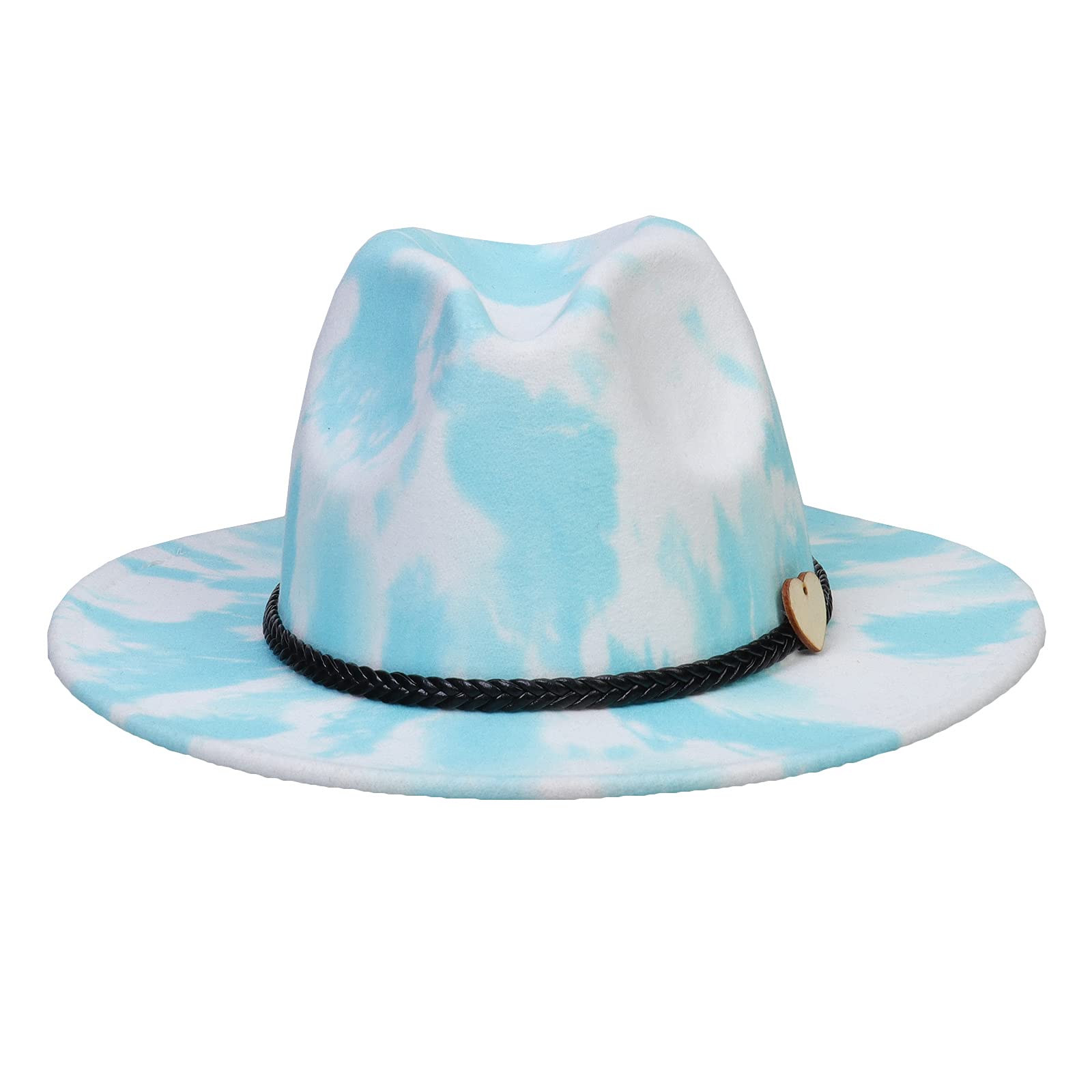 JOELEW Cappello Cowboy Cappelli Fedora in Feltro da Donna Cappelli A Tesa Larga Gentiluomo Eleganti Cappellini da Cerimonia Nuziale per Uomo Vintage Panama Sombrero,Blu Navy,56-58Cm