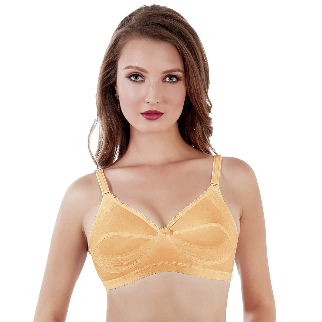 SENSITRAWomen's Extra Support and Firmness Full Coverage Cotton C Cup Bra with Shaper Panels/Side Stitch for Women