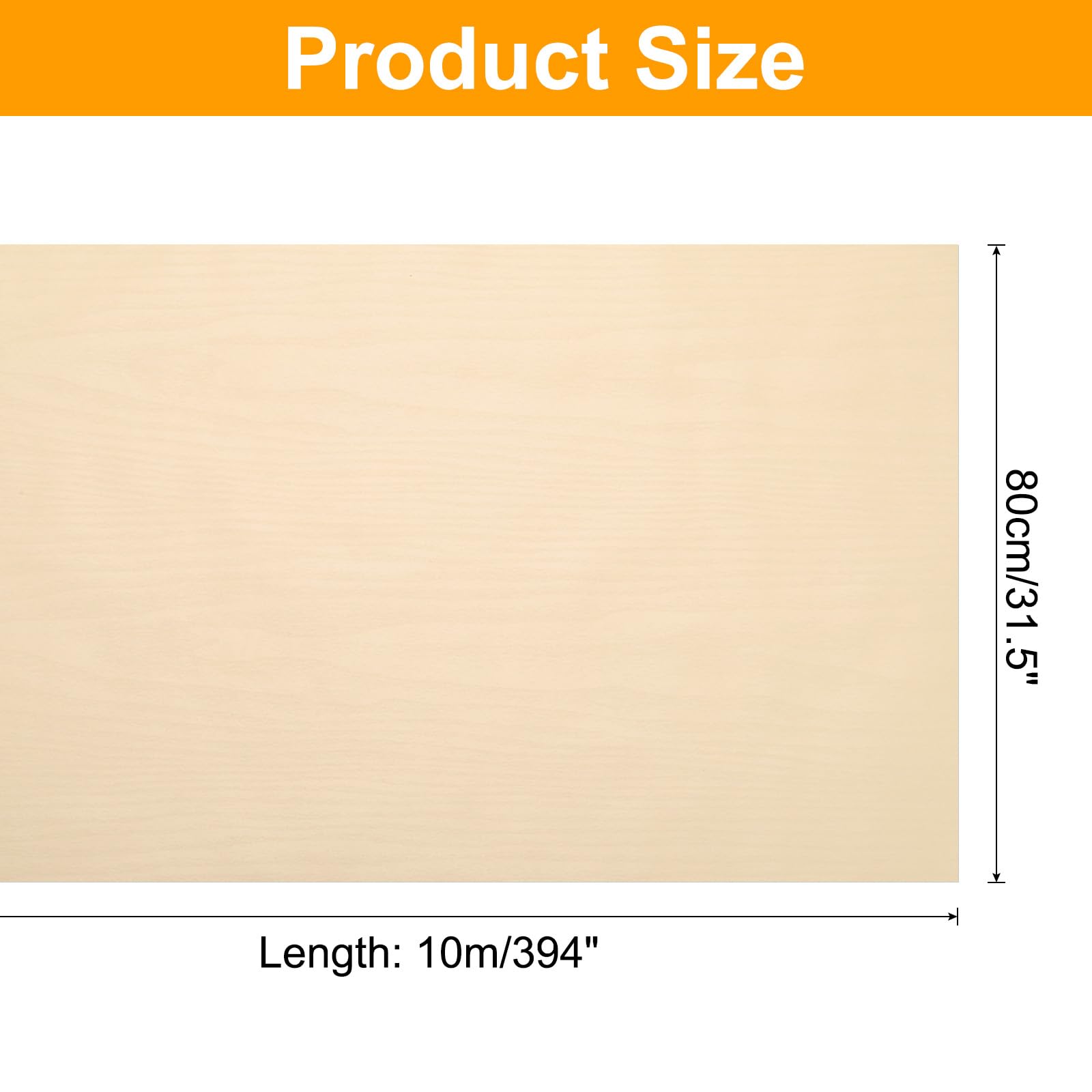 QUARKZMAN Papier Adhésif Bois 80 cm x 10 m Autocollant Revêtement Mur Crème