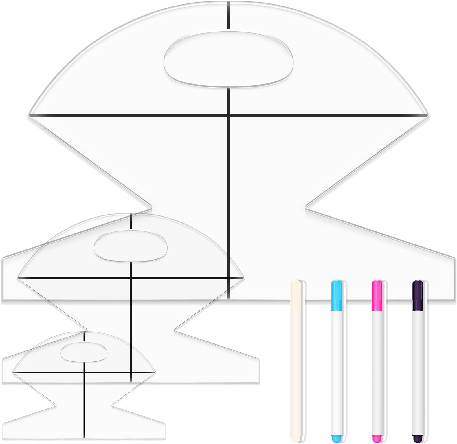 7 Set Bowl Cozy Pattern Template for Sewing 3 Piece Cookie Basket Bag Template 5/10/15 Inch 4 Pieces Disappearing Ink Marking Pens Acrylic DIY Craft Patchwork Ruler Craft Stencil Cut On Fold Template
