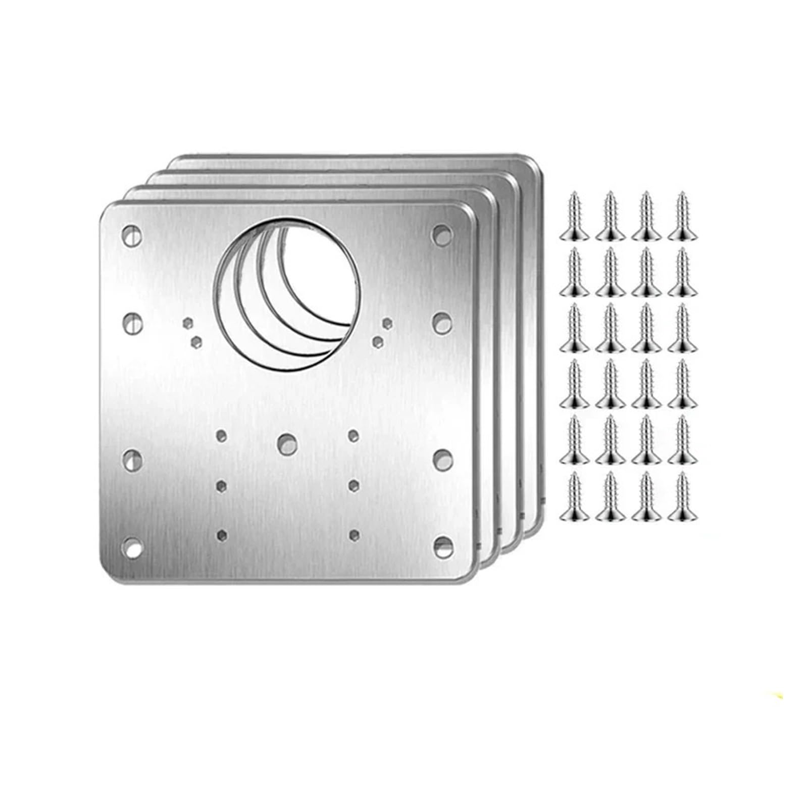 Hinge Repair Plate 20/2Pcs Cabinet Hinge Repair Plate Kits Stainless Steel Door Mounting with Holes for Home Kitchen Cupboard Furniture(4Sets)