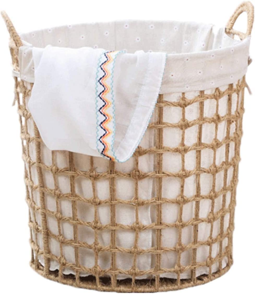 FSunKoFu Round Laundry Linen Willow Wicker Basket Laundry Hamper Woven Storage with Easy Carry Handles for Bedroom, Laundry Room, Closet, Bathroom