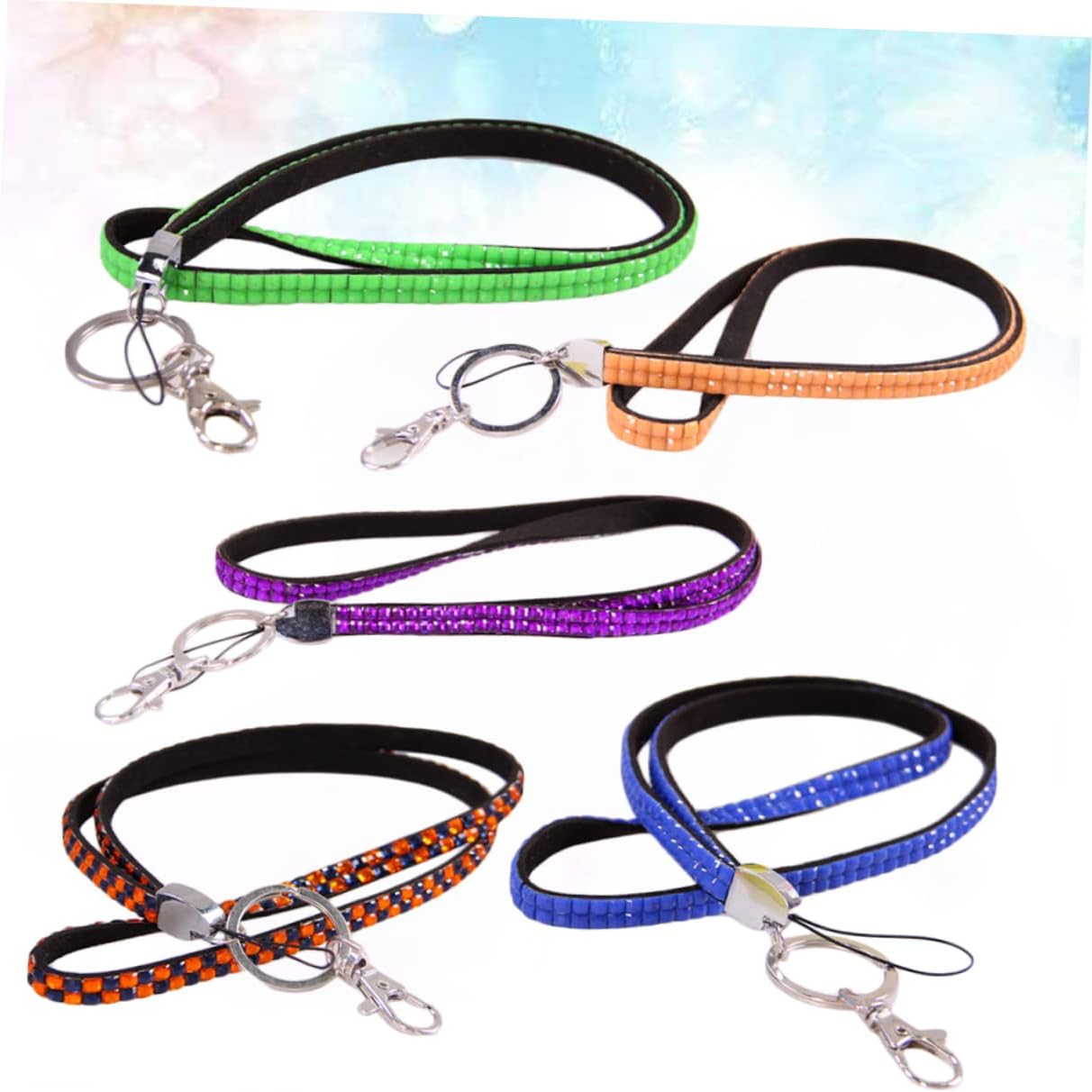 Lurrose Shiny Drilling Phone Lanyards Crossbody Neck Straps for Hands Use with Smartphones Random Colors