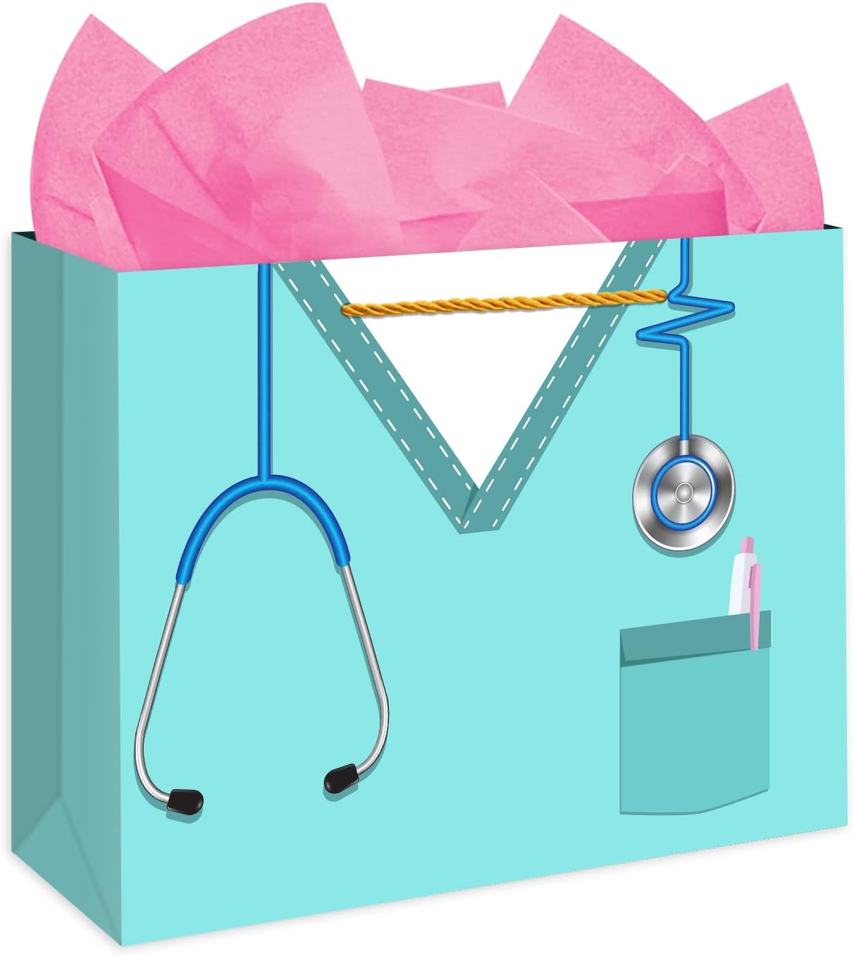 WhatSign Nurse Graduation Gifts Bag - Large Nurse Gift Bags with Tissue Paper and Handle Nursing School Graduation Gifts for Women New Nursing Student Medical School Party Favor